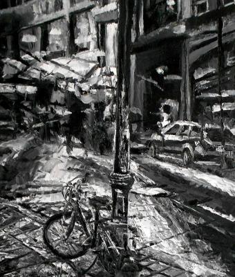 black-and-white-urban-scenery