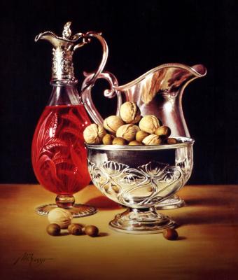 argenti-e-noci-olio-su-tela
