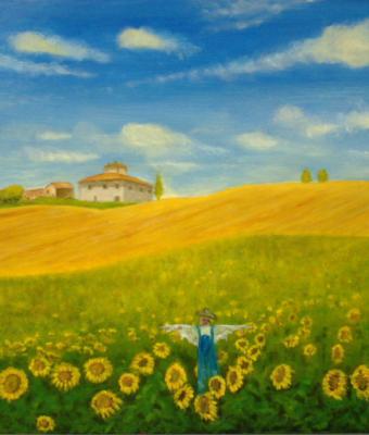 campo-di-girasoli-con-ospite