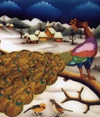 pavone-nella-neve