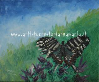 farfalla-triste-olio-su-tela