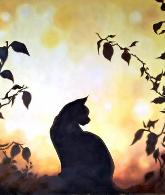 gatto-al-tramonto