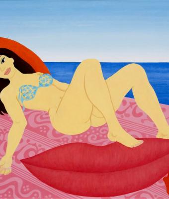 la-bella-sulla-coperta-rosa