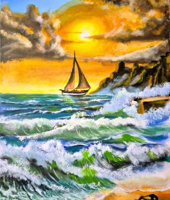 una-vela-al-tramonto