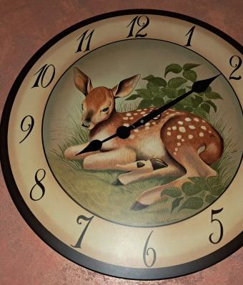 painted-clock-with-baby-deer