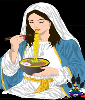 vergin-mary-eat-udon