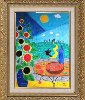 girasoli-con-pettirosso