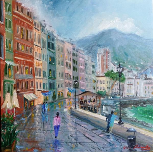 donna-in-rosa-a-camogli
