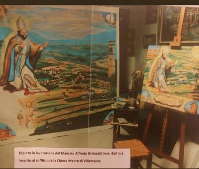 dipinto-in-lavorazione-del-maestro-alfredo-grimaldi-inserito-al-soffitto-della-chiesa-madre-di-villamaina