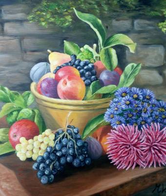 composizione-con-frutta-e-fiori-olio-su-tela-cm-30x40