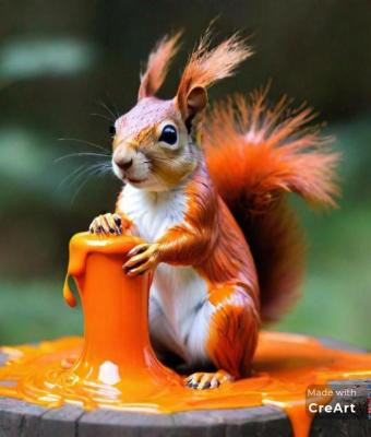 scoiattolo-a-vernice-arancione