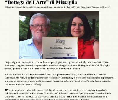 premio-europeo-per-olena-khudoley-della-bottega-dellarte-di-missaglia