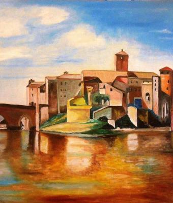 isola-tiberina-roma-olio-su