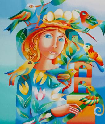 donna-con-uccelli