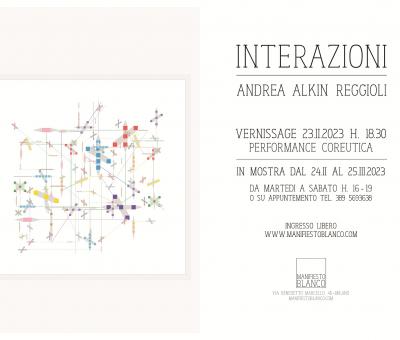 mostra-interazioni-andrea-alkin-reggioli-manifiesto-blanco
