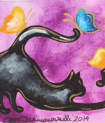 stretching-cat-with-three-bett