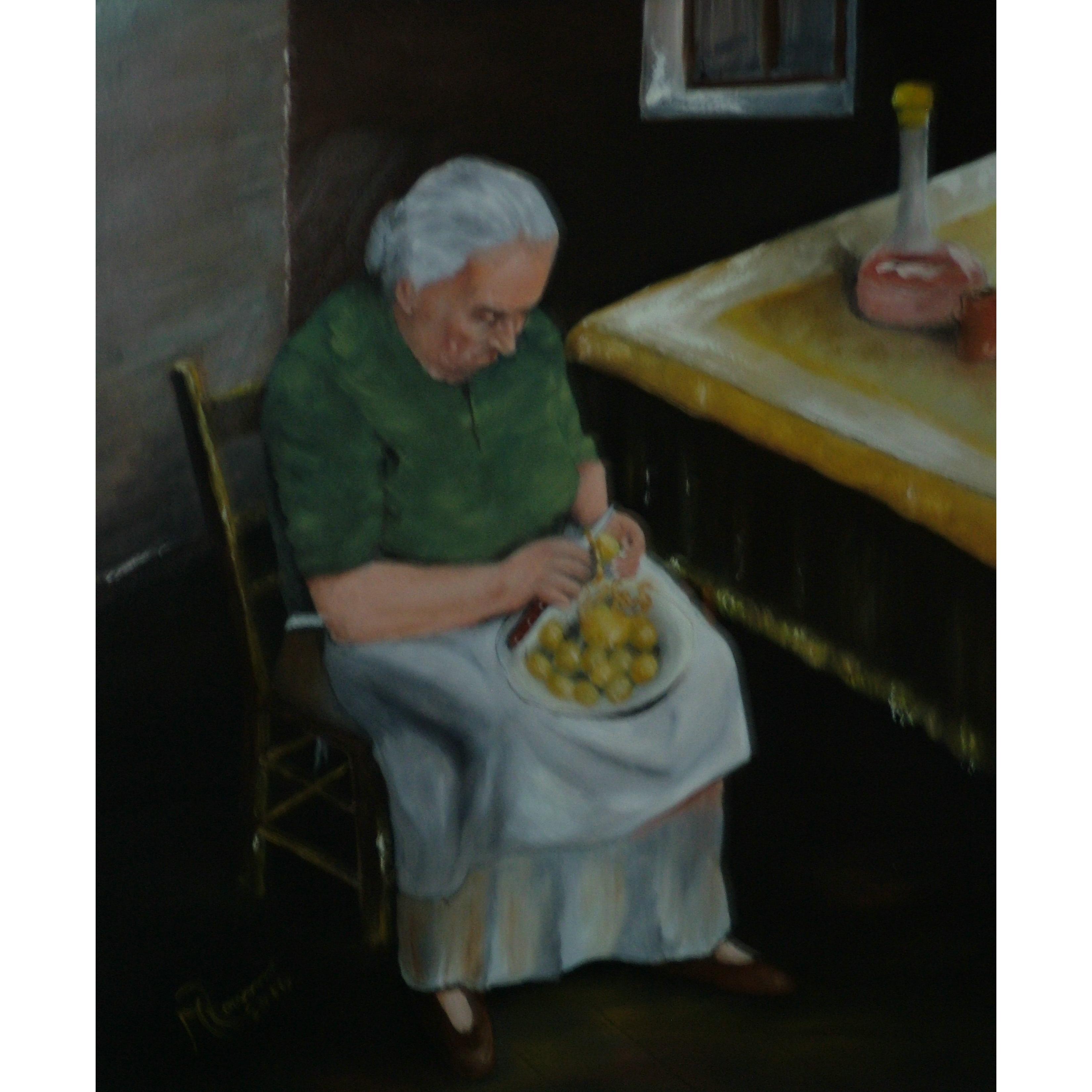 donna che sbuccia patate) - Mario Zarini