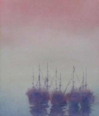navi-al-tramonto-acquarello