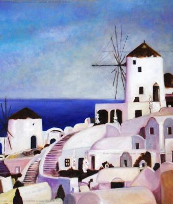 windmills-in-oia-santorini