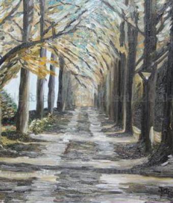 il-viale-olio-su-tela