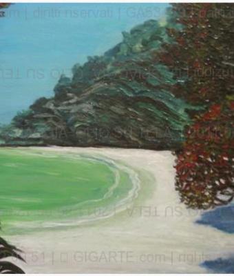 la-spiaggia-olio-su-tela