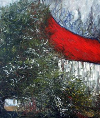 tetti-rossi-olio-su-tela-50x7