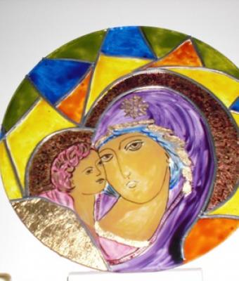 madonna-con-bambino-su-vetro