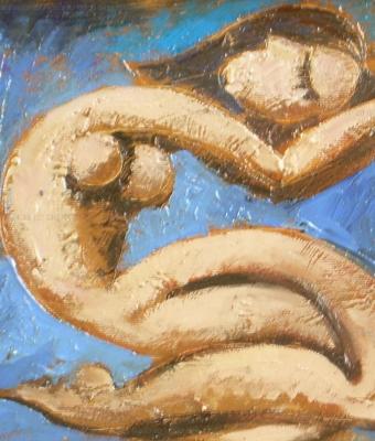 nudo-su-fondo-blu