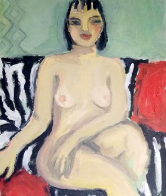 nudo-sul-divano-zebrato-nude