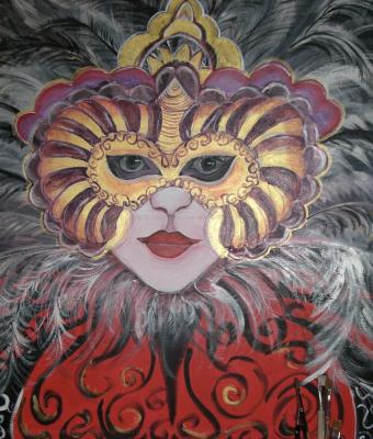 donna-in-maschera-con-piume