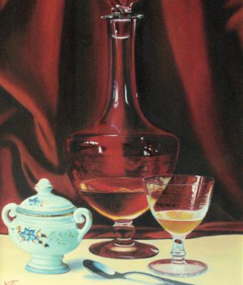 caraffa-con-sfondo-rosso